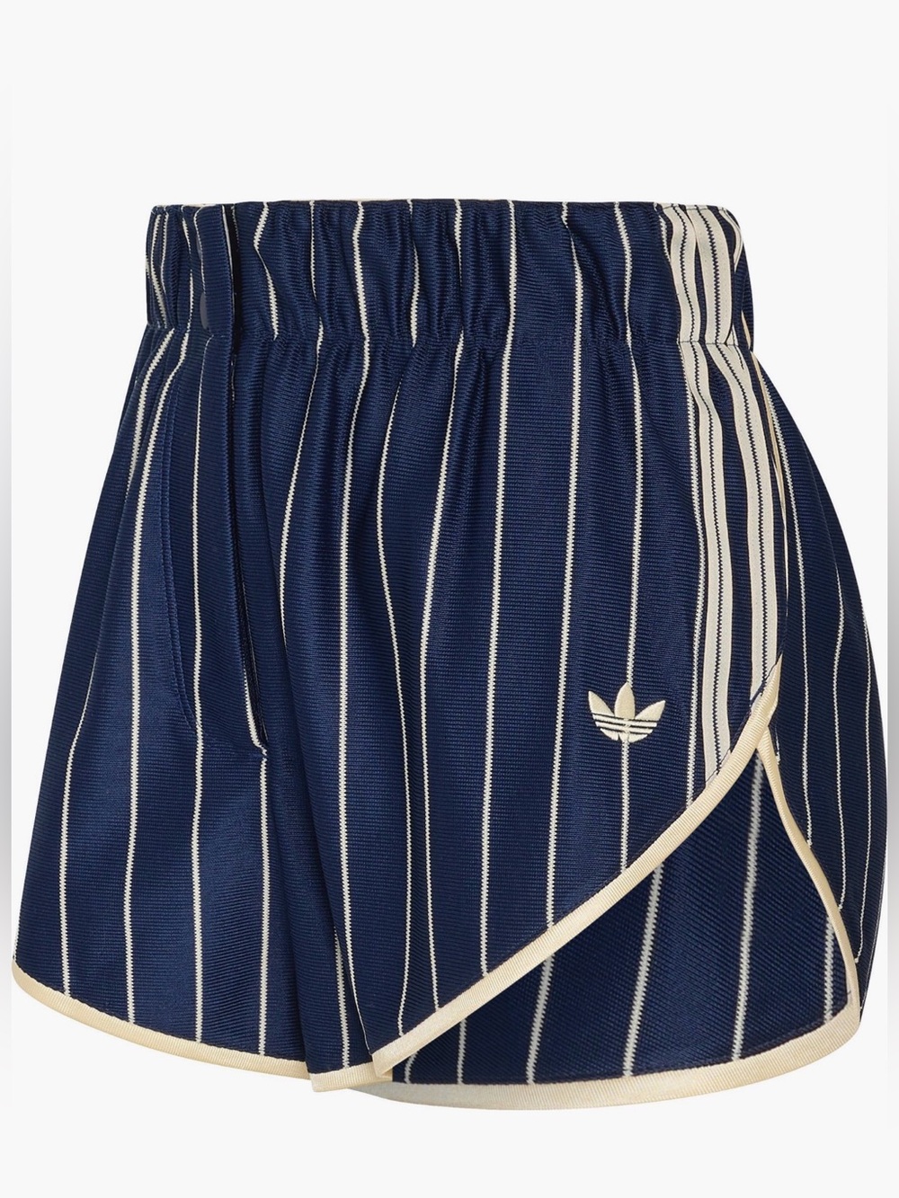 NWT adidas Originals Pinstripe High Waist
Shorts in NIGHT INDIGO/ WARM VANILLA